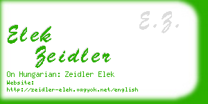 elek zeidler business card